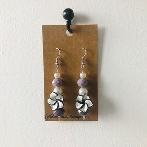 Hawaiian Flower Drop Down Earrings